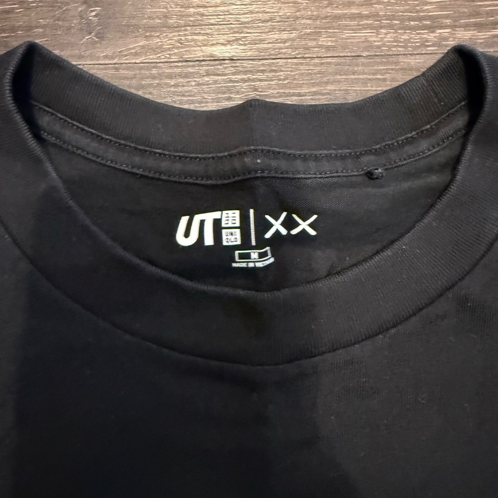 Uniqlo X Kaws Black Tee With Gray And White Art View 2